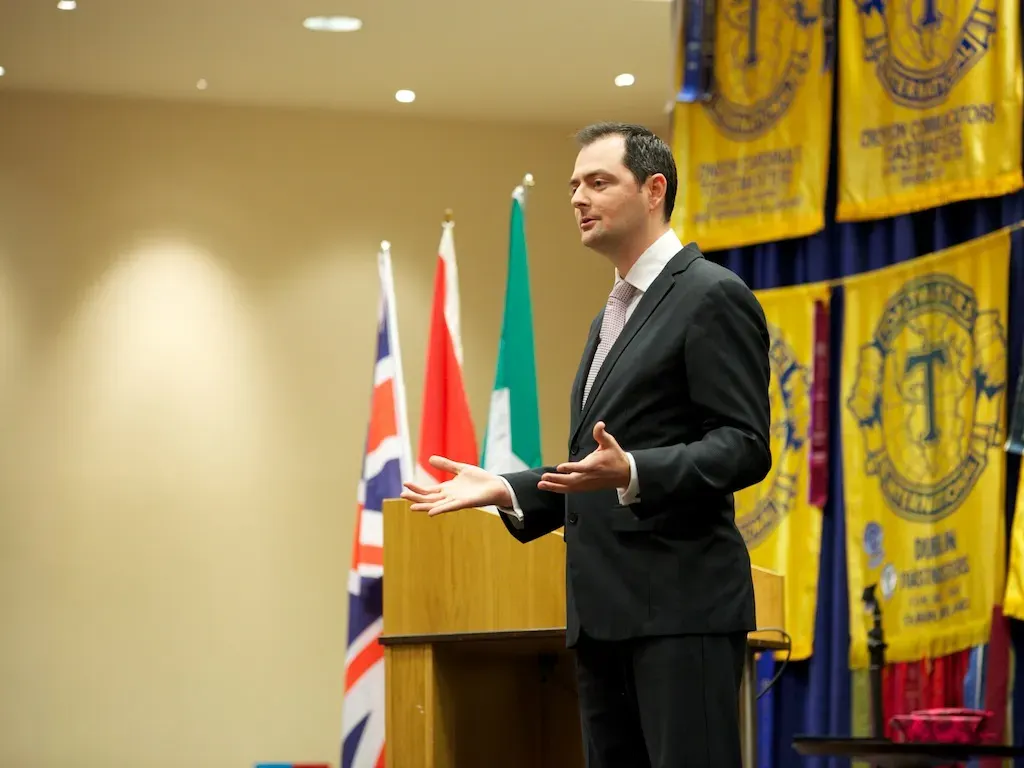 Chris Boden talking on stage
